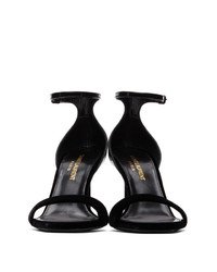 Saint Laurent Black Velvet Amber Heeled Sandals