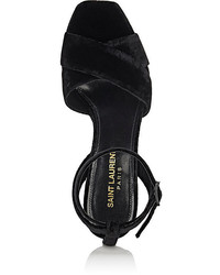 Saint Laurent Farrah Velvet Platform Sandals