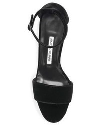 Manolo Blahnik Tressa 105 Velvet Ankle Strap Sandals