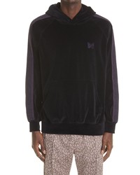 Needles Butterfly Embroidered Velour Track Hoodie