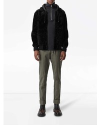Burberry Reversible Shearling Hooded Bomber Jacket