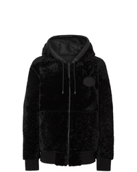 Burberry Reversible Shearling Hooded Bomber Jacket