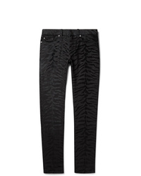Saint Laurent Skinny Fit Velvet Flocked Denim Jeans