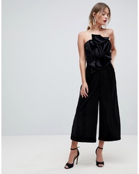 ASOS DESIGN Asos Jumpsuit With Knot And Drape Detail In Velvet