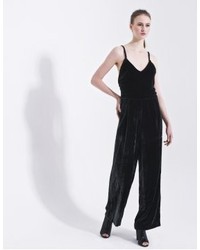 Carnet de Mode The Meed Black Velvet Jumpsuit With Thin Straps