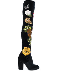 Strategia Embroidered Appliqus Knee High Boots