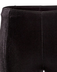 H&M Crushed Velvet Leggings Black Ladies