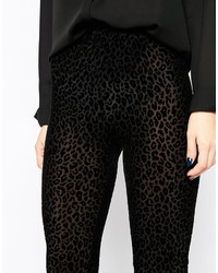 Ganni Kylie Velvet Leopard Leggings