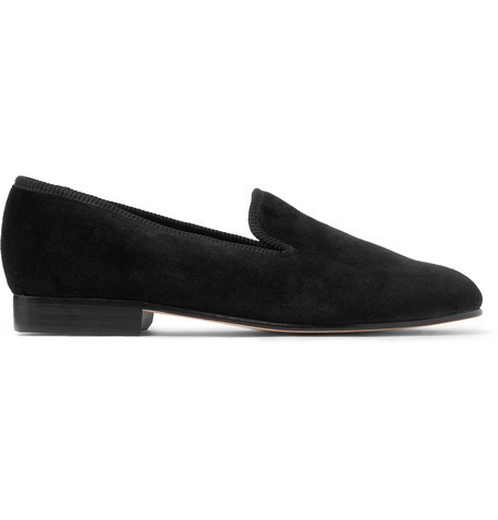 George Cleverley Albert Velvet Slippers, $282 | MR PORTER | Lookastic