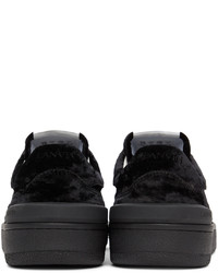 Lanvin Black Velour Clay Sneakers