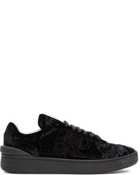 Lanvin Black Velour Clay Sneakers