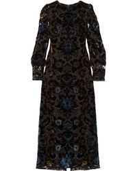 Anna Sui Devor Velvet Maxi Dress Black