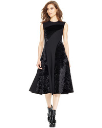 DKNY Velvet Neoprene Insert Dress, $395 