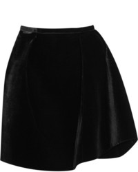 Erdem Roza Asymmetric Velvet Mini Skirt