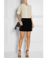 Marc Jacobs Silk Satin Trimmed Velvet Mini Skirt