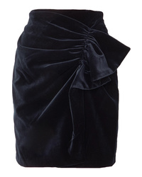 Silvia Tcherassi Willow Gathered Cotton Blend Velvet Mini Skirt