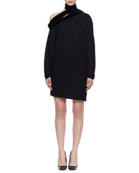 Tom Ford Long Sleeve Sable Jersey Scarf Dress