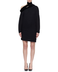 Tom Ford Long Sleeve Sable Jersey Scarf Dress