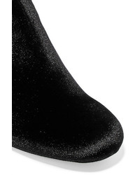 Rene Caovilla Ren Caovilla Crystal Embellished Velvet Over The Knee Boots Black