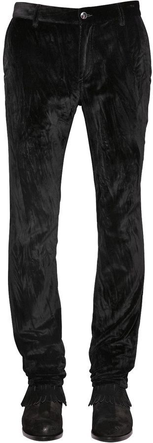 John Varvatos 17cm Skinny Cotton Velvet Pants, $433 | LUISAVIAROMA