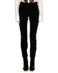 Dolce & Gabbana Velvet Straight Leg Pants Black