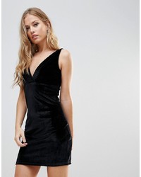 Wyldr Distractions Velvet Mini Dress With Front Pleating Detail