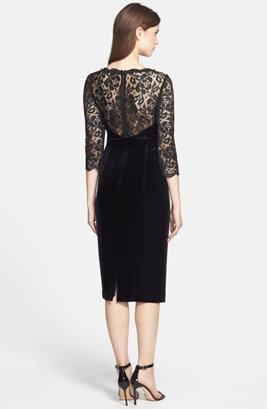 Eliza j lace & velvet sales sheath dress