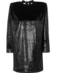 Dundas Open Back Metallic Velvet Mini Dress