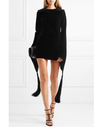 Saint Laurent Tasseled Velvet Mini Dress