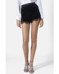 Topshop Lace Trim Velvet Shorts, $68, Nordstrom