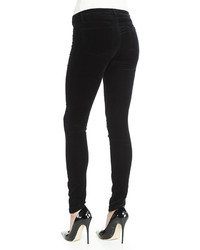 J Brand 815 Mid Rise Super Skinny Velvet Jeans Black