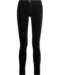 J Brand Velvet Mid Rise Skinny Jeans Black