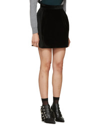MSGM Black Velvet Skirt