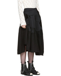 Comme des Garcons Tricot Comme Des Garons Black Multi Fabric Skirt