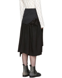 Comme des Garcons Tricot Comme Des Garons Black Multi Fabric Skirt