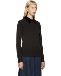 Edit Black Velvet Collar Sweater