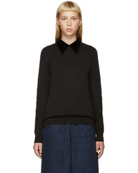 Edit Black Velvet Collar Sweater