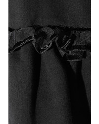 Preen by Thornton Bregazzi Enid Ruffle Trimmed Cotton Terry Sweatshirt Black