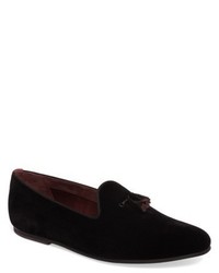 Black Velvet Tassel Loafers