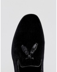 Asos Loafers In Black Velvet