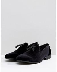 Asos Loafers In Black Velvet