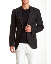 Flynt Dude Black Pinstripe Two Button Pointed Lapel Jacket
