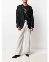 Ann Demeulemeester Striped Single Breasted Jacket