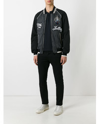 Dolce & Gabbana Musical Patch Striped Bomber