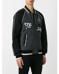Dolce & Gabbana Musical Patch Striped Bomber