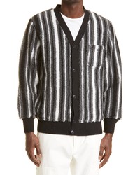 Beams Plus Stripe Fleece Cardigan