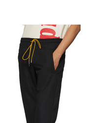Rhude Black Pinstripe Smiley Trousers