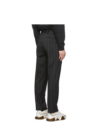 MSGM Black Pinstripe Trousers
