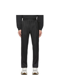 MSGM Black Pinstripe Trousers