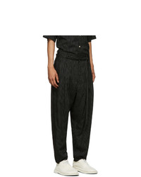 Bed J.W. Ford Black Two Tuck Striped Trousers